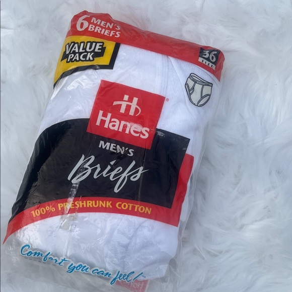 Hanes Men's Classic White Briefs Pack - Picture 10 of 12